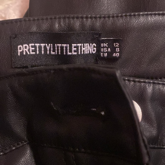 Faux Leather Pants PrettyLittleThings Size 8 - Picture 2 of 2